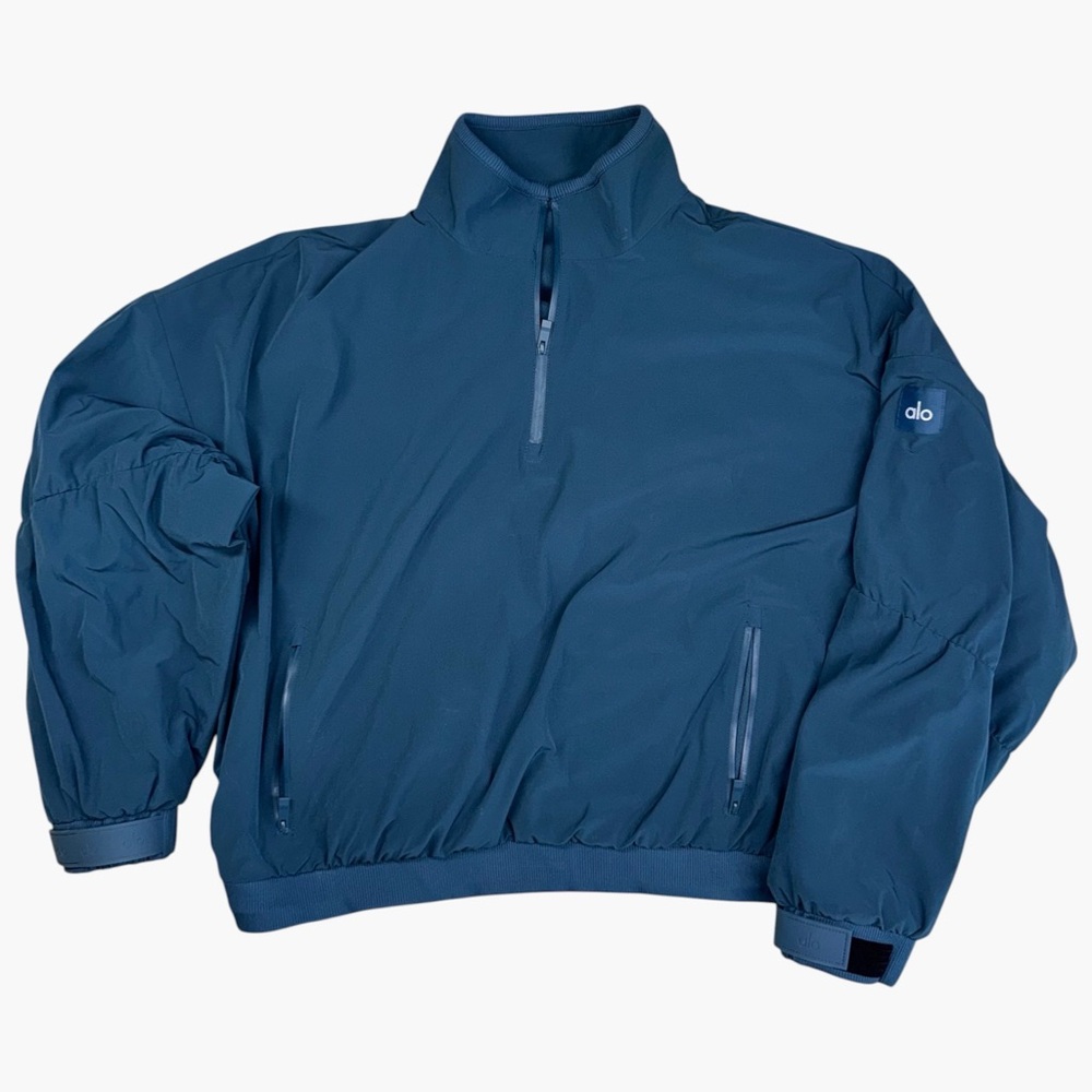 (SOLD) Alo Yoga Cropped Elevation Quarter-Zip Pullover Jacket Teal